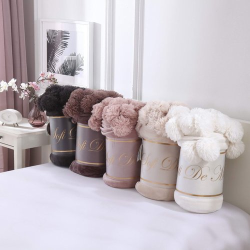 Плед-покрывало Sofi De Marko SUPER BALL велсофт бежевый 220х240, фото, фотография