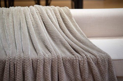 Плед-покрывало Sofi De Marko ЭШЛИ велсофт бежевый 220х240, фото, фотография