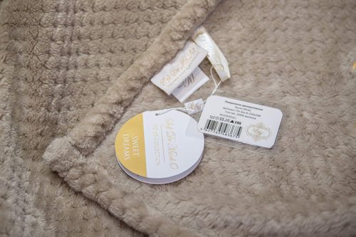 Плед-покрывало Sofi De Marko ЭШЛИ велсофт бежевый 220х240, фото, фотография