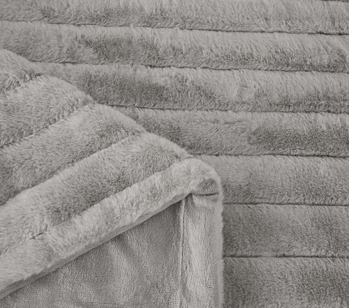 Плед-покрывало Sofi De Marko АНАБЕЛЬ искусственный мех серый 160х220, фото, фотография