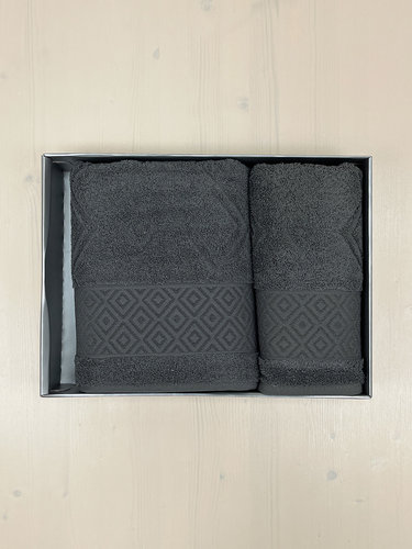 Набор полотенец для ванной в подарочной упаковке 50х90, 70х140 Cestepe VARVARA хлопковая махра V5, фото, фотография