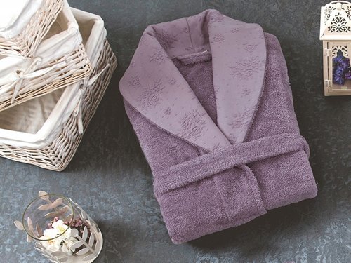 Халат женский Sofi De Marko BLENDA хлопковая махра светло-лавандовый S/M, фото, фотография