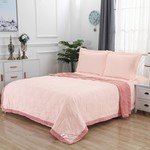 Постельное белье без пододеяльника с одеялом Sofi De Marko ТОСКАНА хлопковый сатин пудра 1,5 спальный, фото, фотография