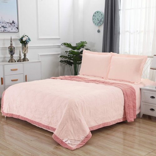 Постельное белье без пододеяльника с одеялом Sofi De Marko ТОСКАНА хлопковый сатин пудра 1,5 спальный, фото, фотография