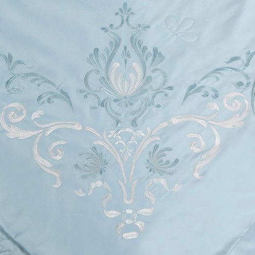 Постельное белье без пододеяльника с одеялом Sofi De Marko ИЗИДА хлопковый сатин голубой евро, фото, фотография