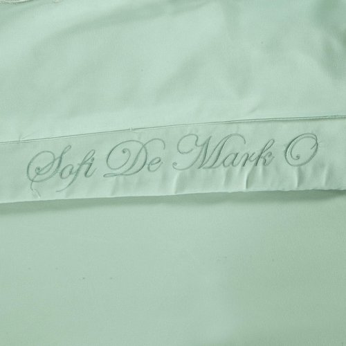 Постельное белье без пододеяльника с одеялом Sofi De Marko ИЗИДА хлопковый сатин ментоловый семейный, фото, фотография