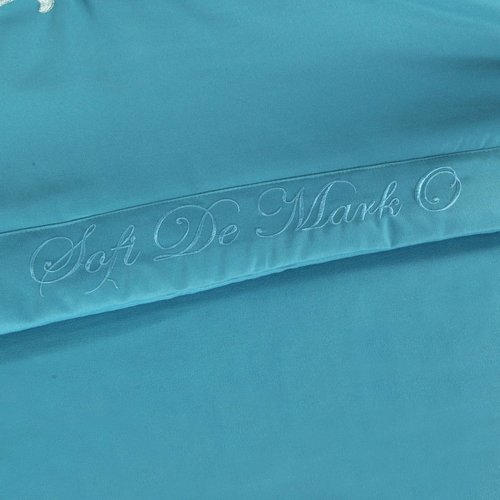Постельное белье без пододеяльника с одеялом Sofi De Marko ИЗИДА хлопковый сатин морская волна семейный, фото, фотография