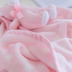 Плед детский для новорожденных с игрушкой Sofi De Marko ТЕДДИ велсофт розовый 100х150, фото, фотография