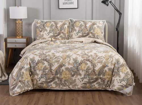 Постельное белье без пододеяльника с одеялом Sofi De Marko ЛЮСИЛЬ хлопковый сатин V7 1,5 спальный, фото, фотография