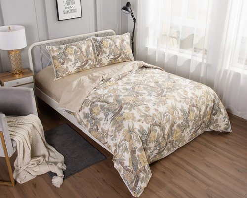 Постельное белье без пододеяльника с одеялом Sofi De Marko ЛЮСИЛЬ хлопковый сатин V7 1,5 спальный, фото, фотография