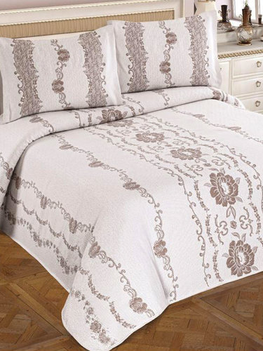 Покрывало гобеленовое Efor EZGI жаккард хлопок/полиэстер пудровый 240х260, фото, фотография