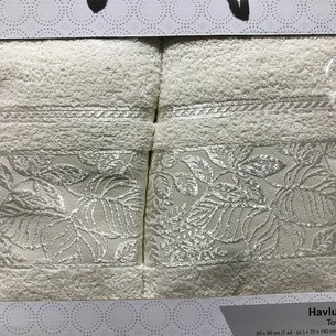 Подарочный набор полотенец для ванной 50х90, 70х140 Efor BOTANIK хлопковая махра кремовый