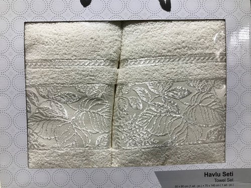 Подарочный набор полотенец для ванной 50х90, 70х140 Efor BOTANIK хлопковая махра кремовый, фото, фотография