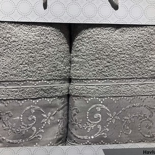 Подарочный набор полотенец для ванной 50х90, 70х140 Efor BOTANIK хлопковая махра серый