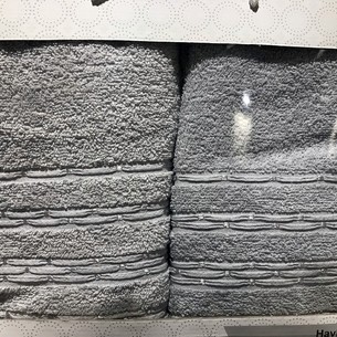Подарочный набор полотенец для ванной 50х90, 70х140 Efor FITILLI BORDUR хлопковая махра светло-серый