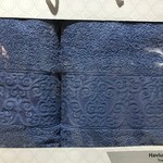 Подарочный набор полотенец для ванной 50х90, 70х140 Efor KABARTMA хлопковая махра синий, фото, фотография