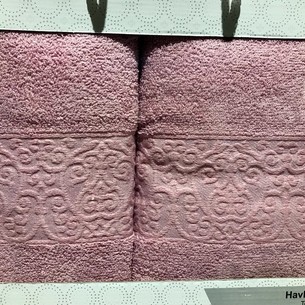 Подарочный набор полотенец для ванной 50х90, 70х140 Efor KABARTMA хлопковая махра сухая роза