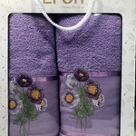 Подарочный набор полотенец для ванной 50х90, 70х140 Efor LUTIK хлопковая махра светло-лиловый, фото, фотография
