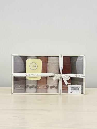 Подарочный набор полотенец-салфеток 6 шт. Sikel хлопковая махра SAIKA, фото, фотография