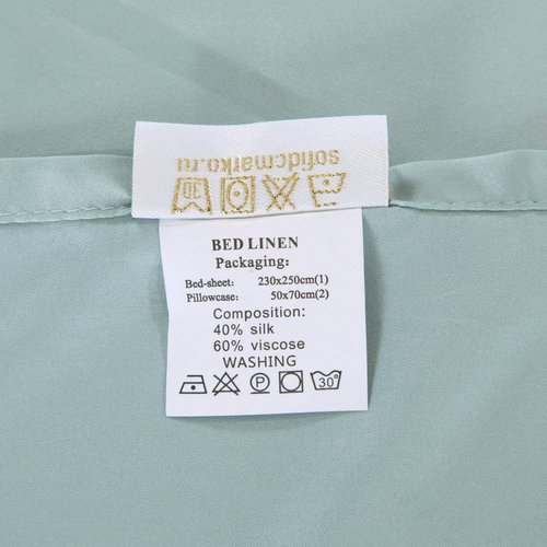 Постельное белье без пододеяльника с одеялом Sofi De Marko ТИАРА шёлк ментоловый 1,5 спальный, фото, фотография