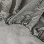 Простынь на резинке с наволочками Sofi De Marko ФРИДА хлопковый сатин серый 90х190+30, фото, фотография