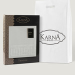 Скатерть прямоугольная Karna KARDEA жаккард кремовый 150х220, фото, фотография