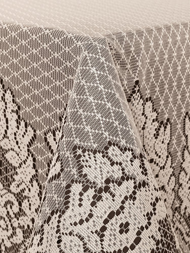 Скатерть прямоугольная Karna MARION полиэстер кремовый 150х220, фото, фотография