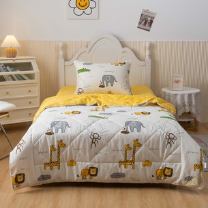 Детское постельное белье без пододеяльника с одеялом Sofi De Marko AFRICA хлопковый сатин жёлтый 1,5 спальный