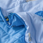 Детское постельное белье без пододеяльника с одеялом Sofi De Marko CROCODILE хлопковый сатин синий 1,5 спальный, фото, фотография
