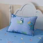 Детское постельное белье без пододеяльника с одеялом Sofi De Marko CROCODILE хлопковый сатин синий 1,5 спальный, фото, фотография