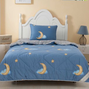 Детское постельное белье без пододеяльника с одеялом Sofi De Marko MOON хлопковый сатин 1,5 спальный