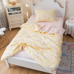 Детское постельное белье без пододеяльника с одеялом Sofi De Marko АЛЬПАКА хлопковый сатин жёлтый 1,5 спальный, фото, фотография