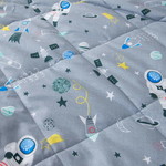 Детское постельное белье без пододеяльника с одеялом Sofi De Marko АСТРОНАВТ хлопковый сатин 1,5 спальный, фото, фотография