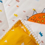 Детское постельное белье без пододеяльника с одеялом Sofi De Marko ДИНО хлопковый сатин жёлтый 1,5 спальный, фото, фотография