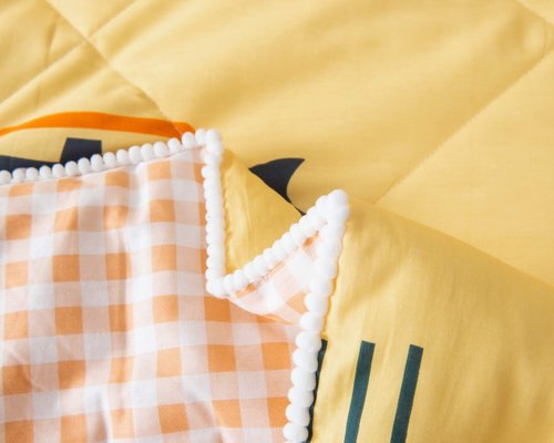 Детское постельное белье без пододеяльника с одеялом Sofi De Marko ДОРОГА хлопковый сатин жёлтый 1,5 спальный, фото, фотография
