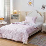 Детское постельное белье без пододеяльника с одеялом Sofi De Marko ЗАЙЧОНОК хлопковый сатин розовый 1,5 спальный, фото, фотография