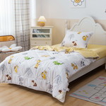 Детское постельное белье без пододеяльника с одеялом Sofi De Marko ЗВЕРУШКИ хлопковый сатин жёлтый 1,5 спальный, фото, фотография