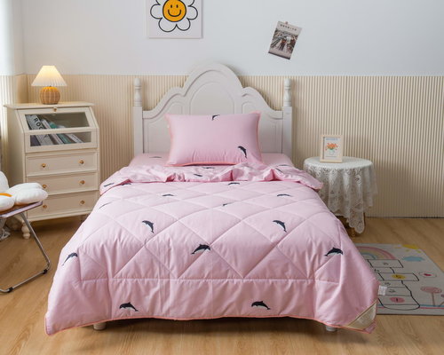Детское постельное белье без пододеяльника с одеялом Sofi De Marko КАСАТКА хлопковый сатин розовый 1,5 спальный, фото, фотография