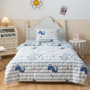 Детское постельное белье без пододеяльника с одеялом Sofi De Marko КИТ хлопковый сатин 1,5 спальный