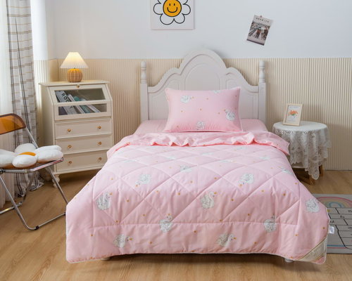 Детское постельное белье без пододеяльника с одеялом Sofi De Marko ЛЕБЕДУШКА хлопковый сатин персиковый 1,5 спальный, фото, фотография
