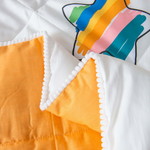 Детское постельное белье без пододеяльника с одеялом Sofi De Marko ЛИСТЬЯ хлопковый сатин жёлтый 1,5 спальный, фото, фотография