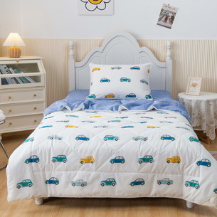 Детское постельное белье без пододеяльника с одеялом Sofi De Marko РЕТРО хлопковый сатин белый 1,5 спальный