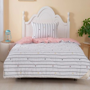 Детское постельное белье без пододеяльника с одеялом Sofi De Marko МИККИ хлопковый сатин розовый 1,5 спальный