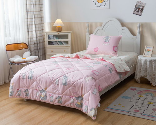 Детское постельное белье без пододеяльника с одеялом Sofi De Marko ЭЛИОТ хлопковый сатин розовый 1,5 спальный, фото, фотография