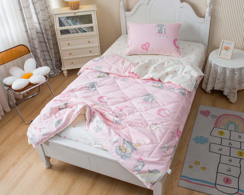 Детское постельное белье без пододеяльника с одеялом Sofi De Marko ЭЛИОТ хлопковый сатин розовый 1,5 спальный, фото, фотография