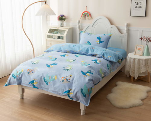 Детское постельное белье Sofi De Marko CROCODILE хлопковый сатин синий 1,5 спальный, фото, фотография