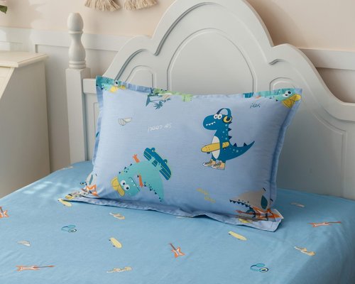 Детское постельное белье Sofi De Marko CROCODILE хлопковый сатин синий 1,5 спальный, фото, фотография