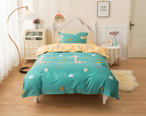 Детское постельное белье Sofi De Marko GIRAFFE хлопковый сатин синий 1,5 спальный, фото, фотография
