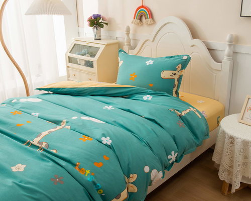 Детское постельное белье Sofi De Marko GIRAFFE хлопковый сатин синий 1,5 спальный, фото, фотография