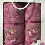 Подарочный набор полотенец для ванной 50х90, 70х140 Efor GUL хлопковая махра сухая роза, фото, фотография